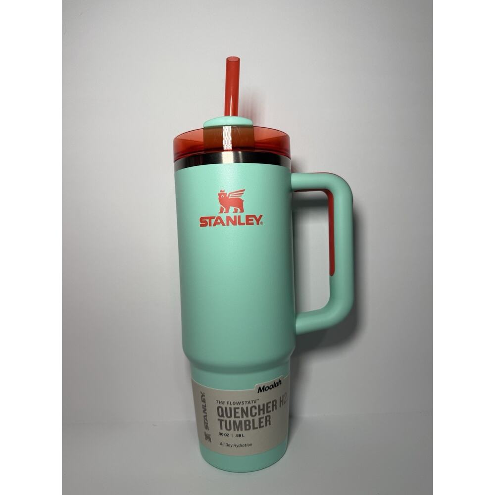 Stanley X Moolah Kicks Turquoise + Pink Orange 30oz Quencher Tumbler Set BNWT - Picture 2 of 14